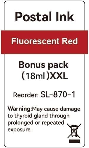 XXL SL-870-1 Fluorescent Postage Red Ink Cartridge High Capacity SL8701 Ink for PB New SendPro Mailstation Postage Meter (CSD1) - (18ML)