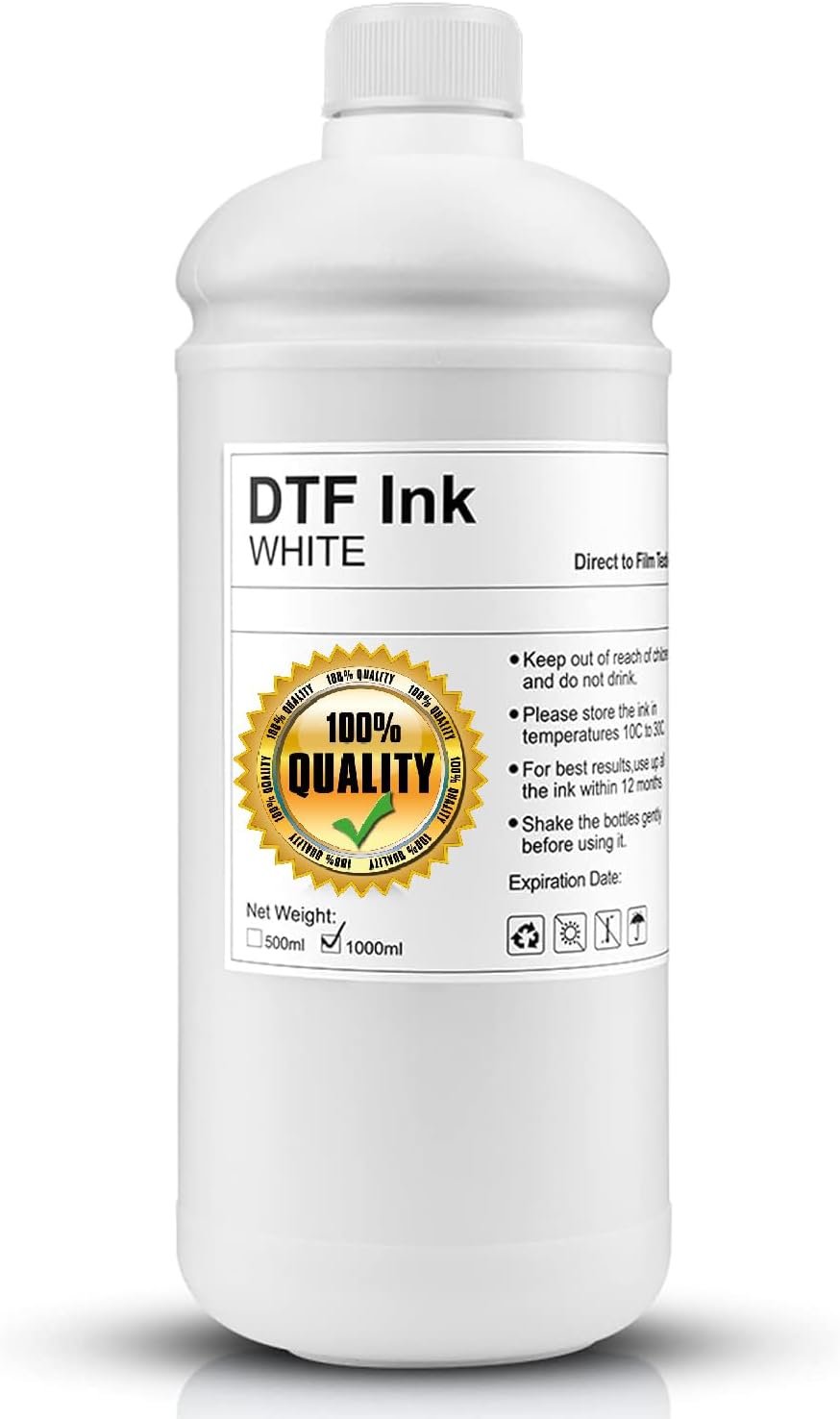 DTF Ink 250ml Combo Pack Compatible for printheads Installed DTF Printers L1800 R1390 ET-4800 8550 XP15000 I3200 4720 XP600 TX800 ET2800,(2*White+ 1set Black Cyan Magenta Yellow)
