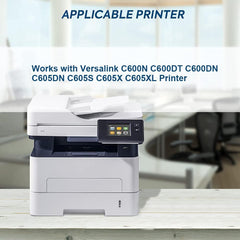 Versalink C600/C605 Drum Unit 108R01485 108R01486 108R01487 108R01488 Drum Cartridge Replacement for Xerox Versalink C600N C600DT C600DN C605DN C605S C605X C605XL Printer (BK/C/Y/M)