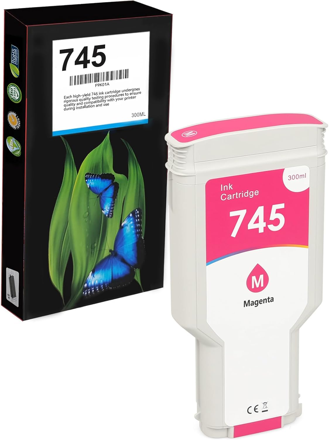 745 Magenta Ink Cartridge 745XL 300ml (F9K01A) Remanufactured Ink Replacement for DesignJet HD Pro MFP Z2600 Z5600 Postscript Printers Ink Cartridge (1Pack)
