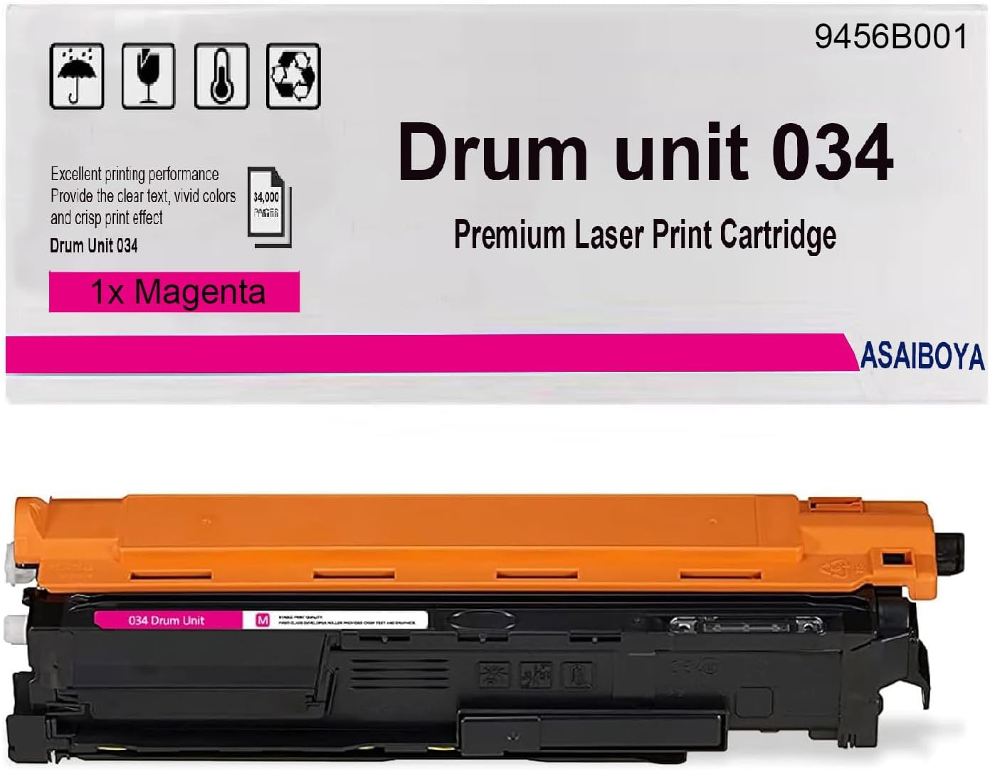 034 Drum Unit Yellow 9455B001 CRG-034 Drum Cartridge Replacement for Color imageCLASS MF810Cdn MF810 MF820Cdn MF820 C1225 Printers (1 Pack)