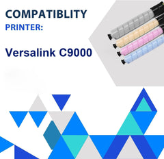 Versalink C9000 Extra High-Yield Toner Cartridge Replacement for Xerox 106R04074 106R04075 106R04076 106R04077 for Xerox Versalink C9000 Printer (Black Cyan Magenta Yellow)