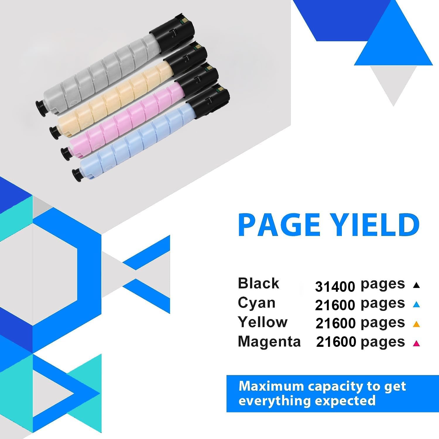 Versalink C9000 Extra High-Yield Toner Cartridge Replacement for Xerox 106R04074 106R04075 106R04076 106R04077 for Xerox Versalink C9000 Printer (Black Cyan Magenta Yellow)