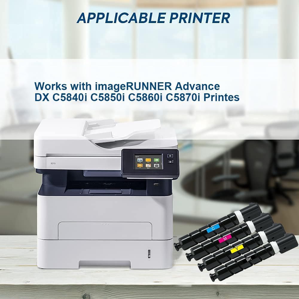 GPR61 GPR-61 Extra High-Yield Toner Cartridge Repalcement for Canon GPR61 Toner for Canon imageRUNNER Advance DX C5840i C5850i C5860i C5870i Printes (Black Magenta Yellow Cyan)