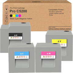 C5200 Toner Cartridge Extra High Capacity 828422 828423 828424 828425 Replacement for Ricoh Savin Lanier Pro C5200 C5200S C5210S Printer Toner (Black Cyan Magenta Yellow,4PK)