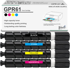 GPR61 GPR-61 Extra High-Yield Toner Cartridge Repalcement for Canon GPR61 Toner for Canon imageRUNNER Advance DX C5840i C5850i C5860i C5870i Printes (Black Magenta Yellow Cyan)