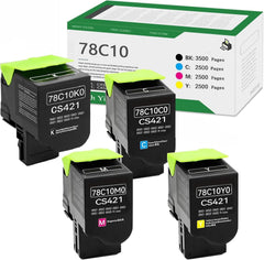 78C10K0 78C10C0 78C10M0 78C10Y0 Remanufactured Standard Yield Toner Cartridge Compatible for CS421 CX421 CS421dn CX421adn CS521 CS521dn