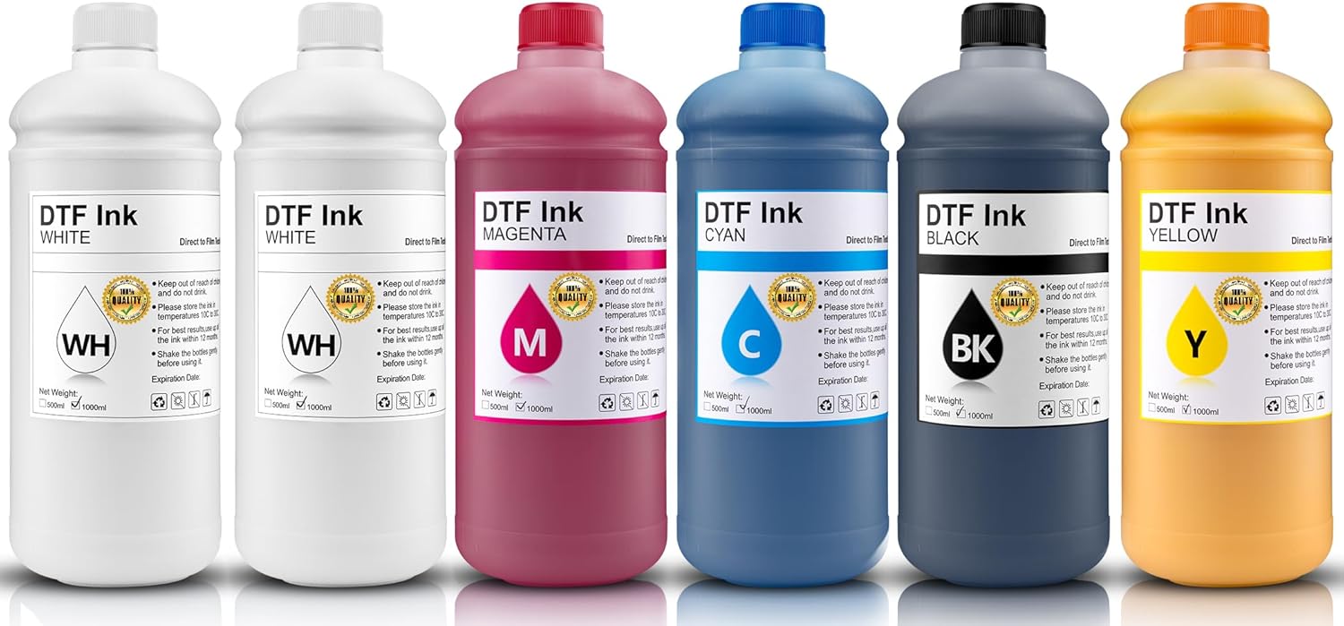 DTF White Ink 500ml Compatible for Printheads Installed DTF Printers L1800 R1390 ET-4800 8550 XP15000 I3200 4720 XP600 TX800 ET2800 L1800 L805 R1390 4720 I3200 XP600 DX7 DX5 5113 and More