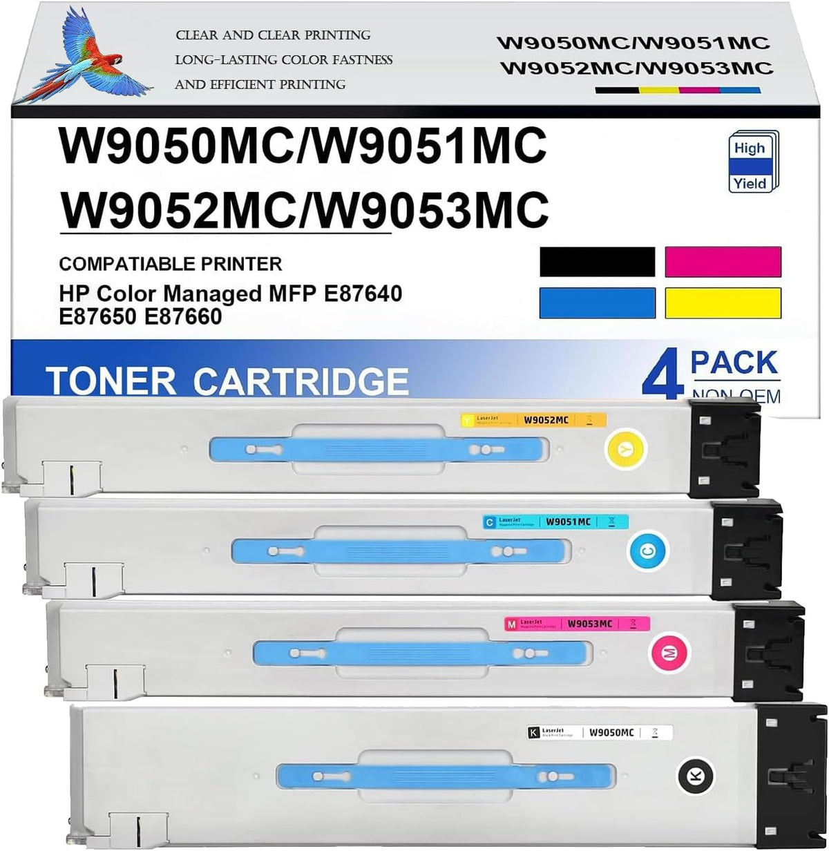 W9050MC W9051MC W9052MC W9053MC Remanufactured Toner Cartridge Replacement for HP Color Managed MFP E87640 E87650 E87660.