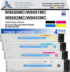 W9050MC W9051MC W9052MC W9053MC Remanufactured Toner Cartridge Replacement for HP Color Managed MFP E87640 E87650 E87660.