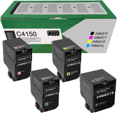 C4150 Toner Cartridge 24B6519 24B6516 24B6517 24B6518 Toner Replacement for C4150 Printer (Black Cyan Magenta Yellow,4-Pack)