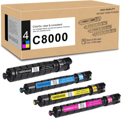 Versalink C8000 Toner Cartridge Remanufactured High Capacity 106R04046 106R04047 106R04048 106R04049 Replacement for Versalink C8000 C8000DT C8000DTM Color Printer