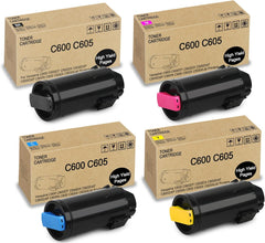 Versalink C600 C605 Toner Cartridge High Yield 106R03896 106R03897 106R03898 106R03899 Replacement for Versalink C600 C600DT C600DX C600DXF C600DXP C600N C605 C605X C605XLM Printers (1BK/1C/1M/1Y)